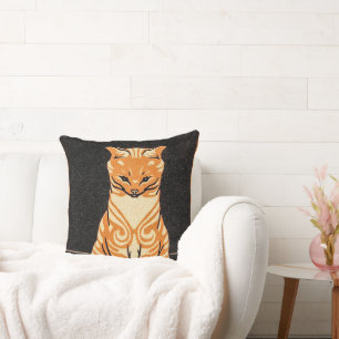 Sitting Ginger Cat by Julie de Graag Cushion