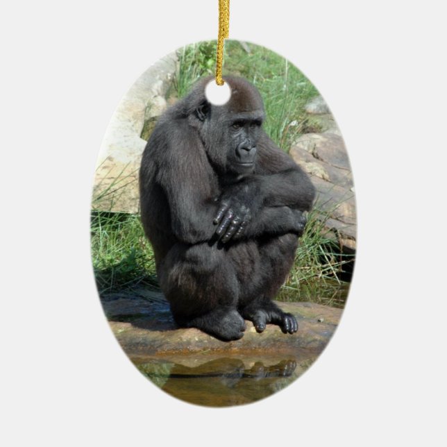 Sitting Gorilla Ornament (Front)