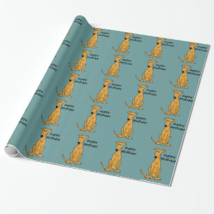 Sitting Greyhound Dog Birthday Giftwrap Wrapping Paper