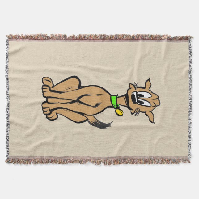 Sitting Happy Dog Throw Blanket (Front)