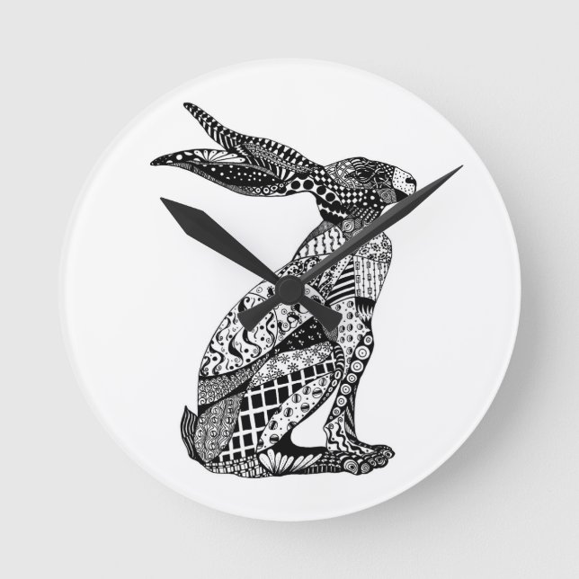 Sitting Hare Round Clock (Front)