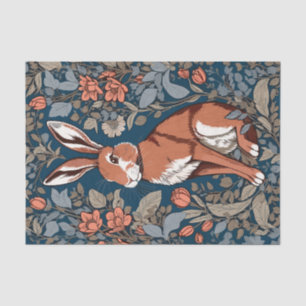 Sitting Hare William Morris Inspired Floral Tissue Paper