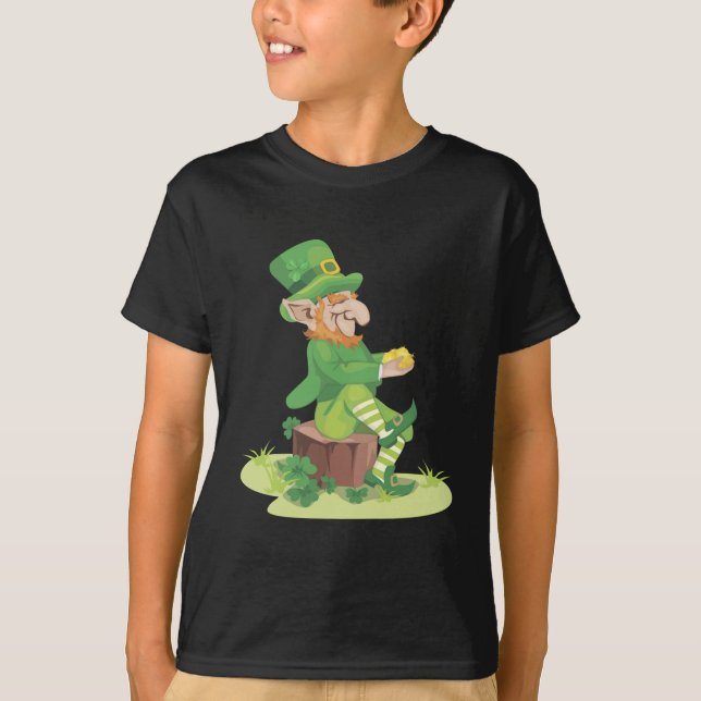 Sitting Leprechaun T-Shirt (Front)