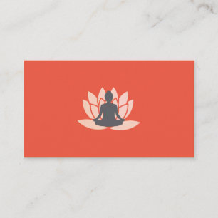 Sitting Lotus Flower Marbled Business Card