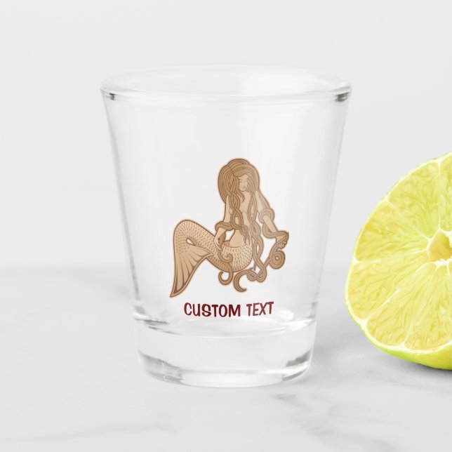 Sitting Mermaid Beige Shot Glass (Front)
