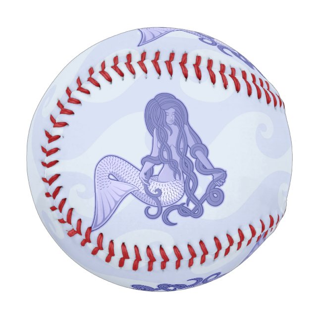 Sitting Mermaid Blue Baseball (Back Right)