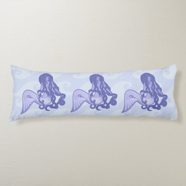 Sitting Mermaid Blue Body Cushion (Front)