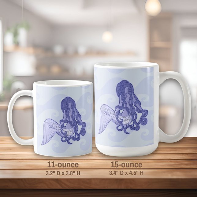 Sitting Mermaid Blue Coffee Mug (Creator Uploaded)