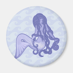 Sitting Mermaid Blue Magnet