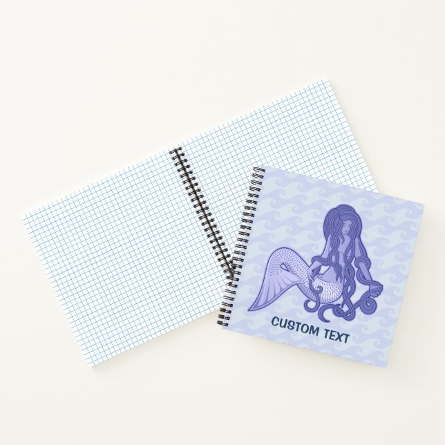 Sitting Mermaid Blue Notebook (Inside)