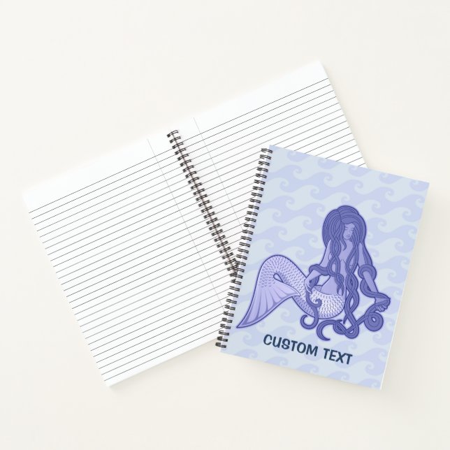 Sitting Mermaid Blue Notebook (Inside)