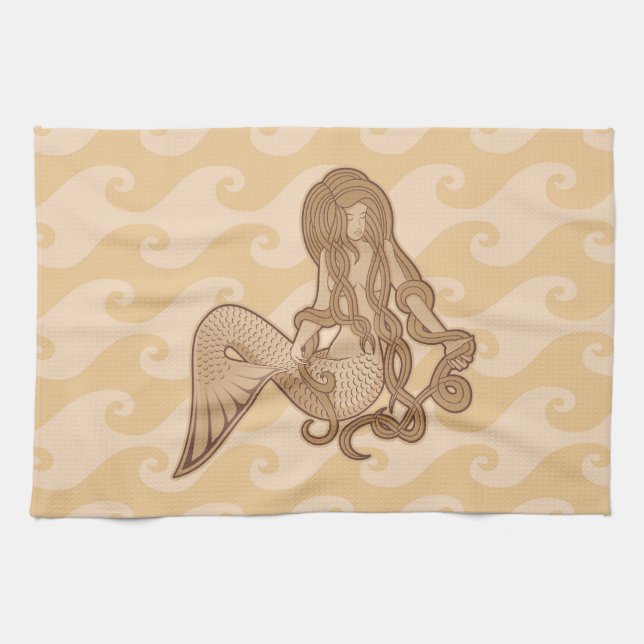 Sitting Mermaid Tea Towel (Horizontal)