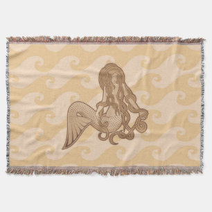 Sitting Mermaid Throw Blanket