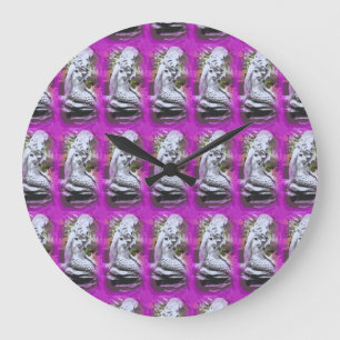 sitting mermaids purple clock