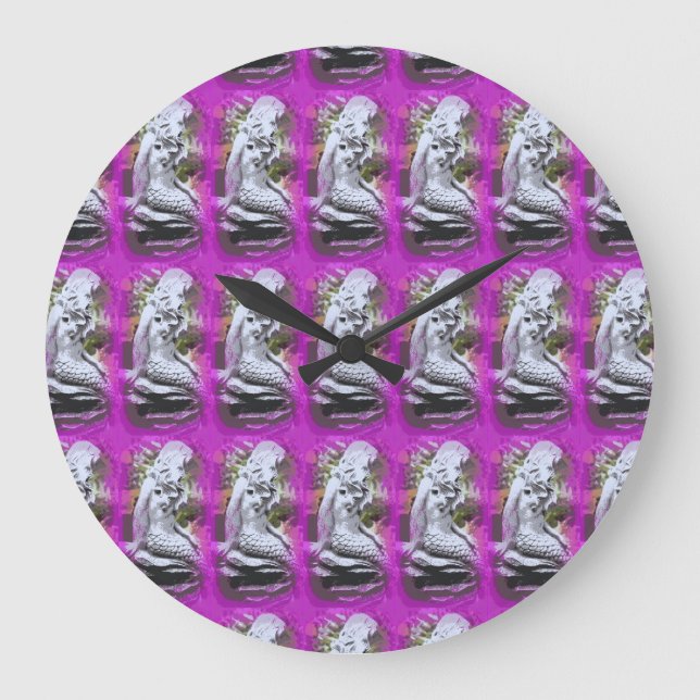 sitting mermaids purple clock (Front)