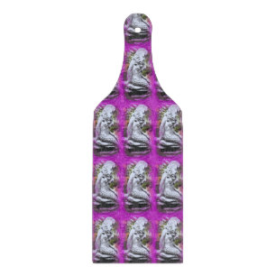sitting mermaids purple glass cutting board