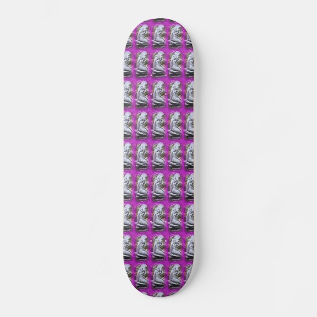 sitting mermaids purple skateboard (Front)