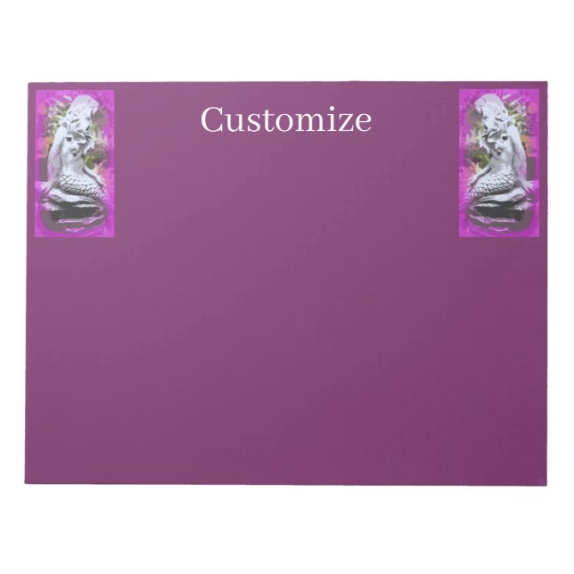 Sitting mermaids purple Thunder_Cove Notepad (Front)