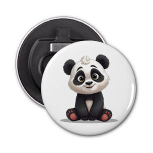 Sitting Panda Bear Cartoon Illustration Artwork Bottle Opener