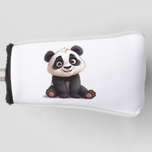 Sitting Panda Bear Cartoon Illustration Artwork Golf Head Cover