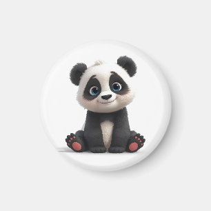 Sitting Panda Bear Cartoon Illustration Artwork Magnet