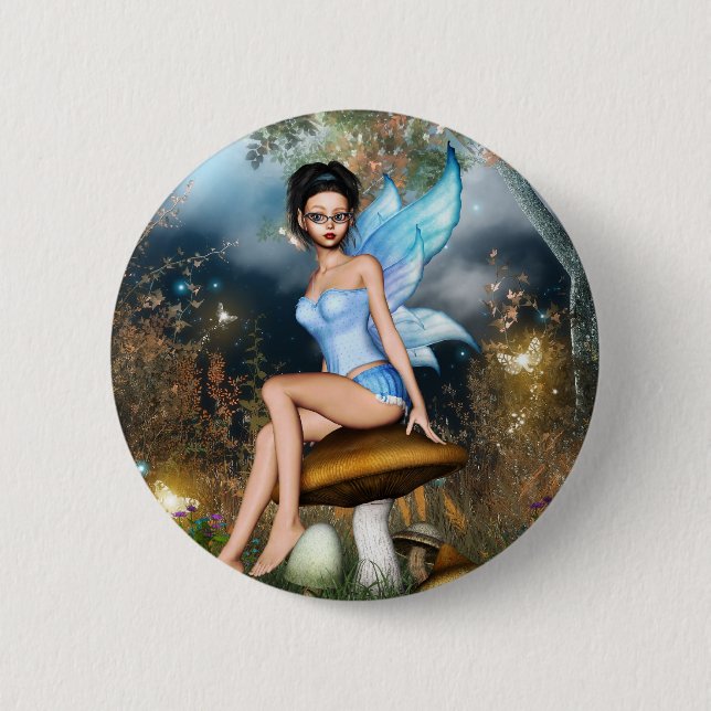Sitting Pretty Fairy 6 Cm Round Badge (Front)