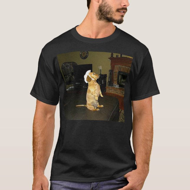 Sitting Pretty or Watching TV Dachshund T-Shirt (Front)