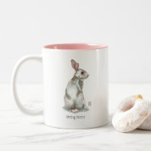 'Sitting Pretty' Rabbit Two Toned Mug.