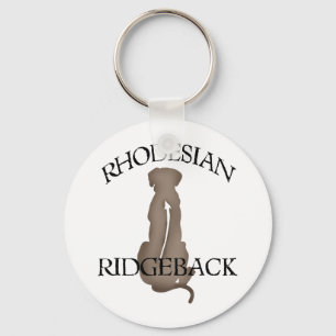 Sitting Rhodesian Ridgeback w/ Text Key Ring