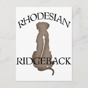 Sitting Rhodesian Ridgeback w/ Text Postcard