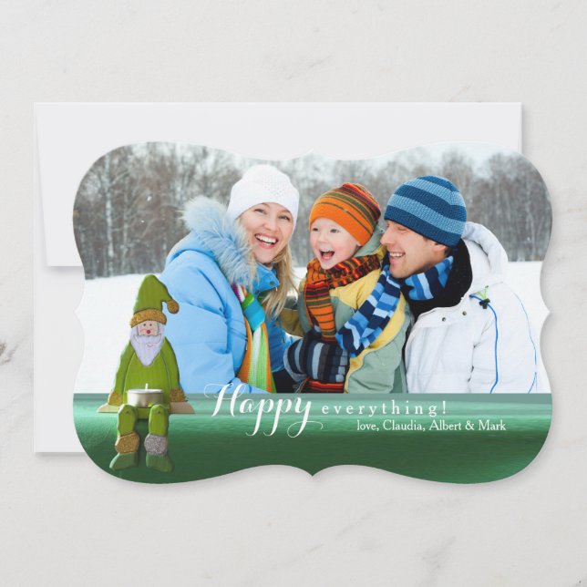 Sitting Santa Photo Holiday Card (Front)