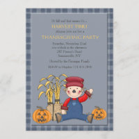 Sitting Scarecrow Invitation
