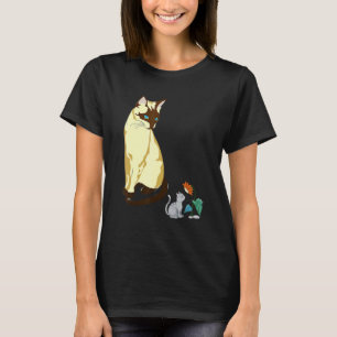 Sitting Siamese Cat Siamese Kitty Sunflower Fragra T-Shirt