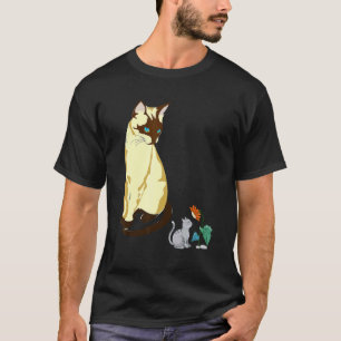 Sitting Siamese Cat Siamese Kitty Sunflower Fragra T-Shirt