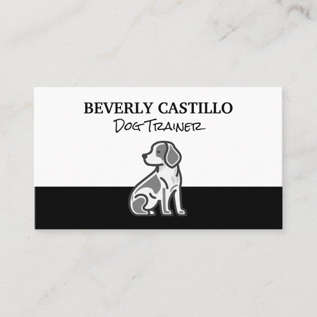 Sitting Small Dog | Animal Services Business Card (Front)