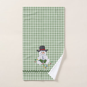 Sitting Snowman  Bath Towel Set