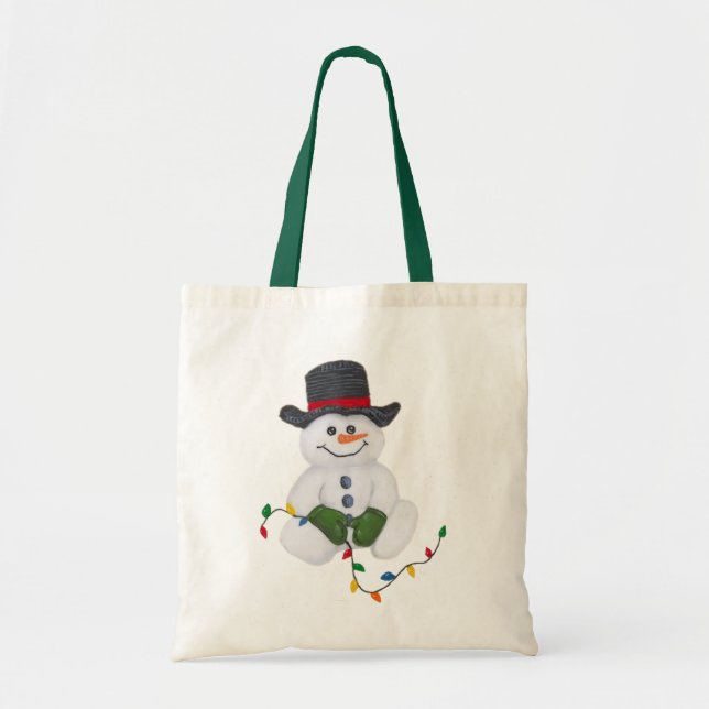 Sitting Snowman Tote Bag (Front)
