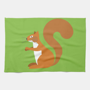 Sitting Squirrel Tea Towel