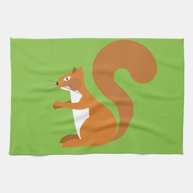 Sitting Squirrel Tea Towel (Horizontal)