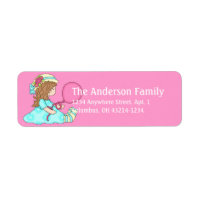 Sitting Suzie Birthday Girl Address Labels d2