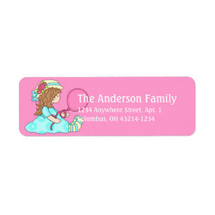 Sitting Suzie Birthday Girl Address Labels d2
