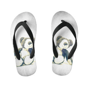 sitting teddy bear... kid's jandals