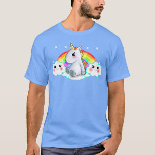 Sitting Unicorn Rainbow Kawaii Clouds Gift Idea T-Shirt