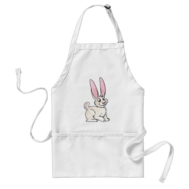 Sitting White Rabbit Standard Apron (Front)