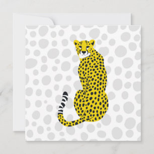 Sitting Wild Cheetah Spotted Big Cat Portrait  Holiday Card