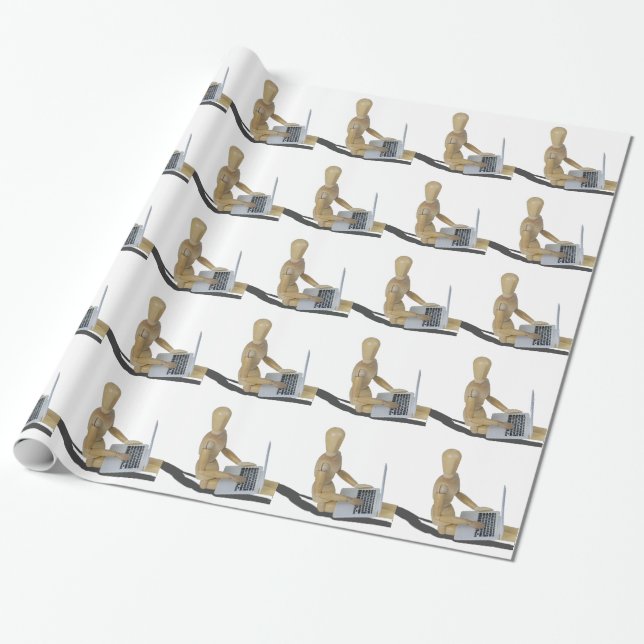 SittingOnFloorWithLaptop012915 Wrapping Paper (Unrolled)