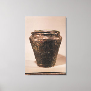 Situla with three repousse decorative bands canvas print