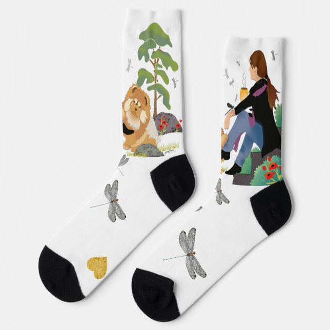 SITZ AND THINKS - CHOW  crew socks (Left)