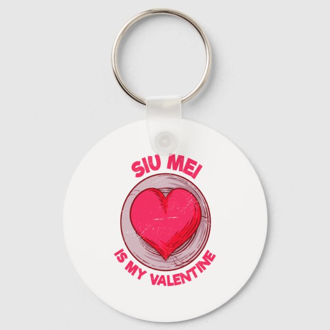 Siu Mei Is My Valentine Barbecue Chinese Food Humo Key Ring (Front)