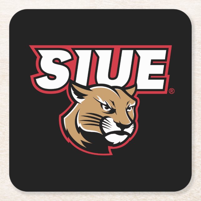 SIUE Cougars Square Paper Coaster (Front)